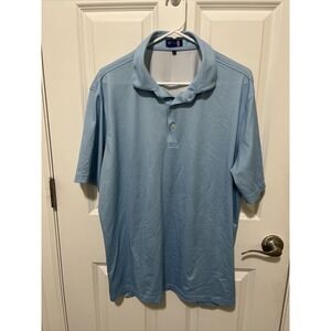 Stitch Golf Shirt Mens L Blue Active Polo Casual Stretch Performance Wicking